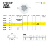 Downlight Empotrado Cristal Redondo 1 Temperatura de color 6W Frio 10 Piezas - Interled Mexico