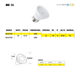 MR16 Entrada E27 3W Calido 15 Piezas - Interled Mexico